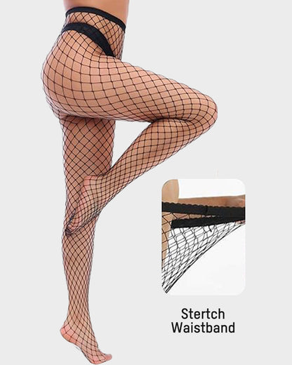 Pack of 3 High-Waist Classic Fishnet Pantyhose