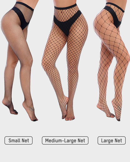 Pack of 3 High-Waist Classic Fishnet Pantyhose